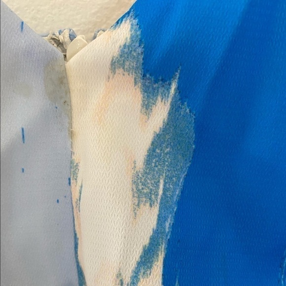 Chelsea28 blue watercolor floral print dress 8 - Picture 4 of 6